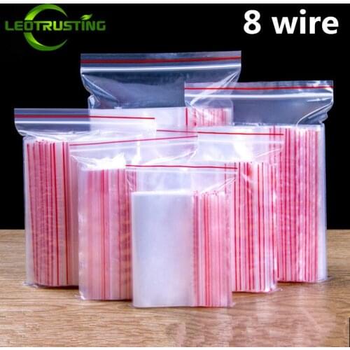 Leotrusting 80micron Clear PE Plastic Zip Lock Bag Eco-friendly Food Snack Sauce Seasoning Packaging Bag Resealable Zipper Bag