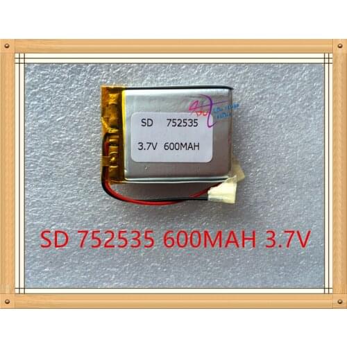 Tablet battery Liter energy battery 3.7V tablet battery 752535 600mAh universal recording pen recorder MP3 navigator