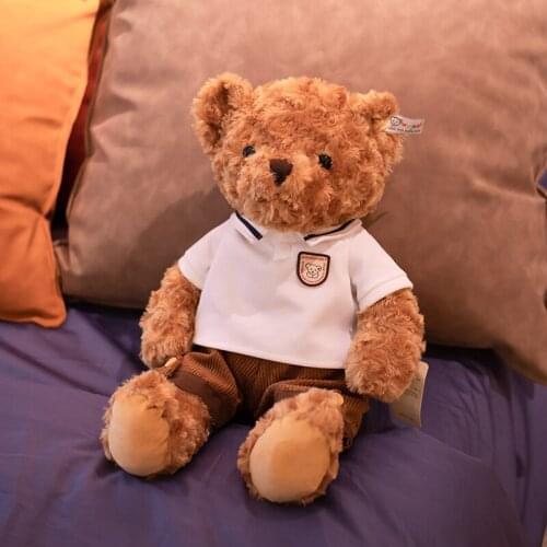 35-55cm Cute Polo Bear Plush Toys Stuffed Soft Kawaii Teddy Bear Animal Dolls Kids Children Girls Graduation Gifts