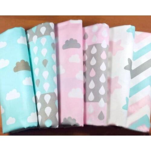 Fashion New Colorful Cartoon RainDrop Cloud & Stripe 40x50cm DIY cotton fabric bundle