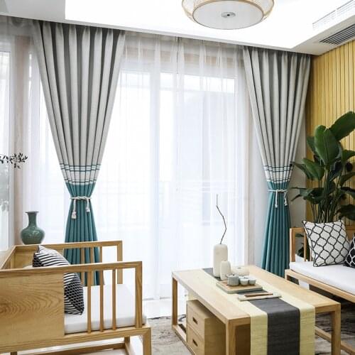 Fashion Shading Printed Curtains Modern Minimalist Living Room Bedroom Curtains