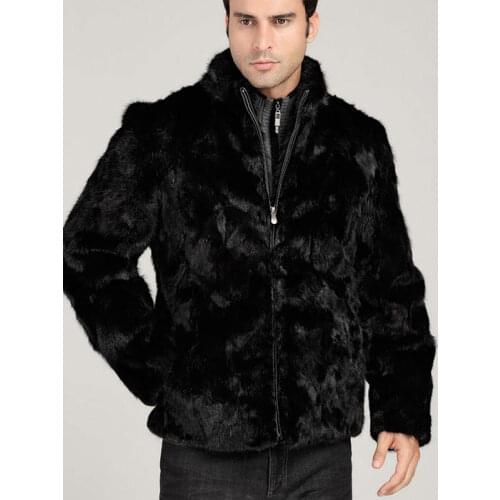 New Hot mens faux mink fur coat cultivate ones morality zip jackets Winter Fashion Mens Eco-friendly Faux Fur Coat Jackets