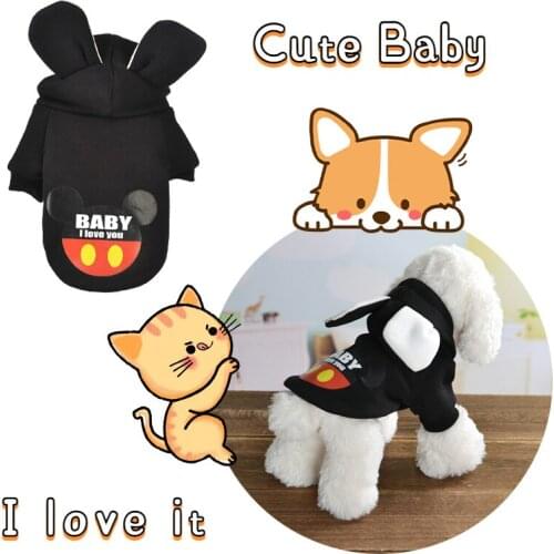 Disney Mickey Mouse pet clothes fall/winter cat and puppy warm coat pet outdoor travel clothes pet fashion dress up pet supplies