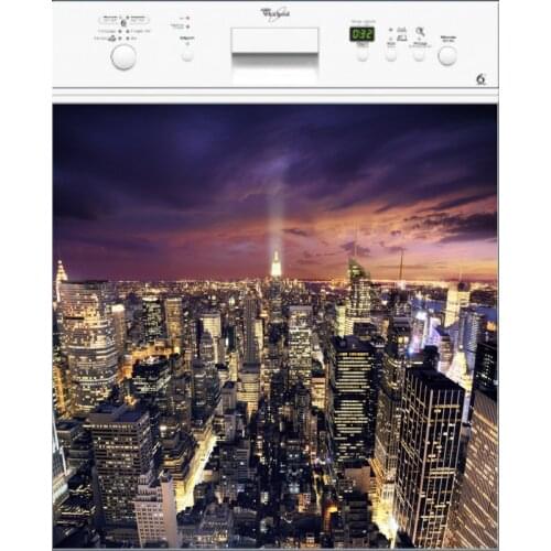Wholesale 3D USA New York Night SelfAdhesive Dishwasher Refrigerator Freeze Sticker Kids Art Fridge Door Cover Wallpaper