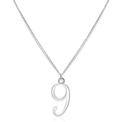 Digital 9 Roman Arabic Numeral Sign time chain Necklace Numbers name symbol Logo Necklace Family Friend Birthday date Jewelry