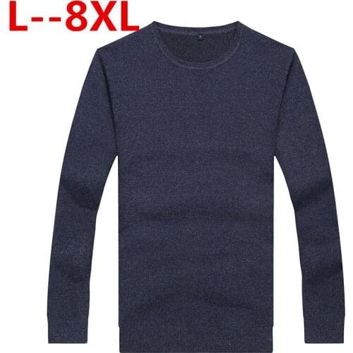 Plus size 8XL 6XL 5XL Autumn Winter New Sweater Men Classic Pullover Basis Cotton High Quality Knitted Male Brand Clothing