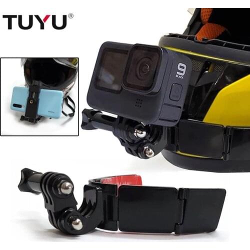 TUYU Full Face Helmet Chin Mount Holder for GoPro Hero 9 8 7 5 SJCAM SJ4000 DJI OSMO Eken Insta360 Motorcycle Helmet Chin Stand