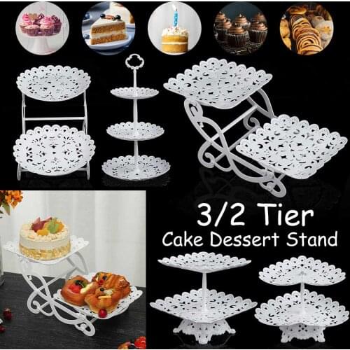 2/3 Tiers Cake Stand Afternoon Tea Wedding Plates Party Tableware Bakeware Tray Dessert Display Rack Cake Decorating Tools