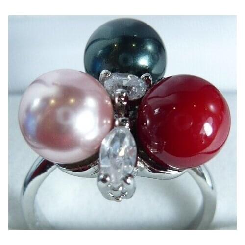 8 mm milticolors noir rose et rouge shell Selling tassel indian jewelry bohemian adjustable rings