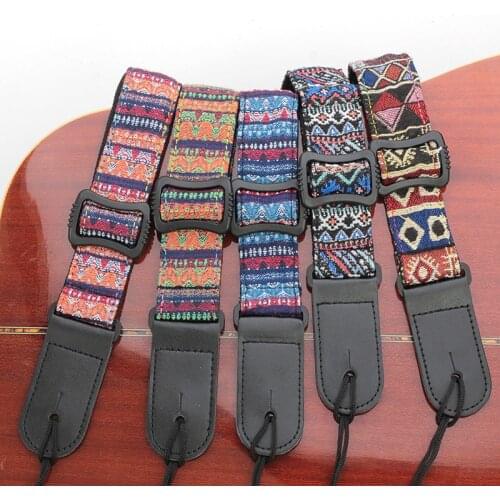 Ukulele Strap Bohemian Style Woven Pattern Guitar Strap Length Adjustable Instrument Ukulele Accessories