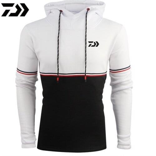 Daiwa Hoodie Fishing Shirt Long Sleeve Sweatshirt Men Breathable Fishing Clothing Hiking Sportswear Fishing Jacket Outdoor