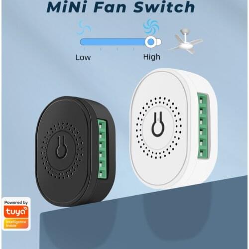 Tuya Wifi Smart Fan Speed Switch Mini DIY Ceiling Fan Controller Smart Life APP Control Remote Control 5-150W Alexa Google Home