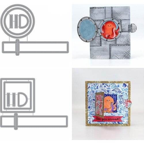 Pull and Reveal Circle/Square Metal Cutting Die Silver Stencil For Diy Scrapbooking Template Paper Cards Handcrafts Newest 2019