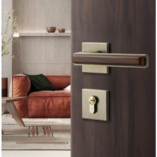 Zinc Alloy Chinese Door Handle Lock Home Security Door Lock Bedroom Silent Gate Locks Interior High Quality Hardware Accessories