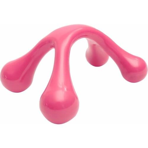 1pcs Practical Hand Held Massager Neck Back Body Massage Four Corners Pink Acupuncture Acupoint Stimulate Threrapy Tools