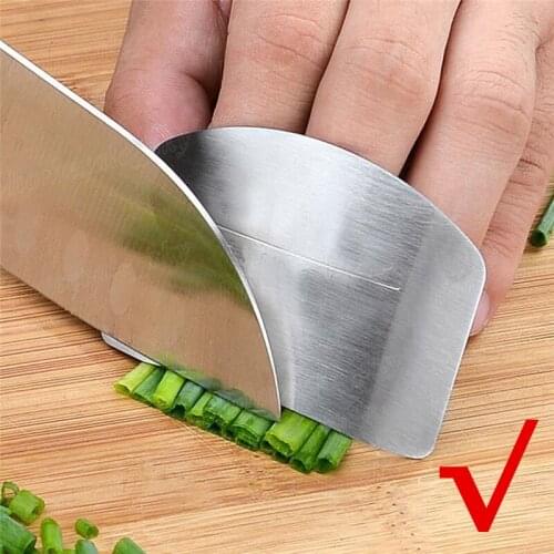 1pcs Stainless Steel Finger Guard Hand Cut Finger Hand Protector Cut Knife Finger Protection Tool Kitchen Knives And Accessories