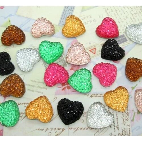 10Pc Resin Mixed Bling Gypsophila Heart Decoration Crafts Flatback Cabochon Scrapbooking Fit Hair Clips Embellishments Beads Diy