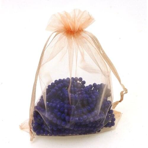 11*16cm 100pcs Champagne Gift Bags For Jewelry/wedding/christmas/birthday Yarn Bag With Handles Packaging Organza Bags