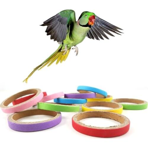 12Pcs Parrot Toys Bite Chew Ring Colorful Rings Decoration Birds Parakeet DIY Accessories