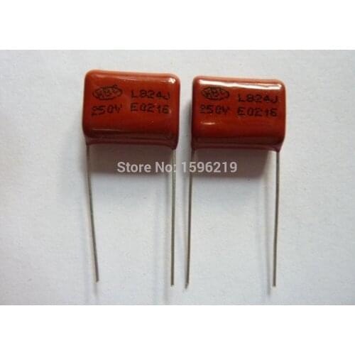 20pcs CBB 824 250V 824J 0.82uF 820nF P15 Metallized Polypropylene Film Capacitor