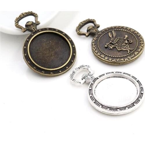 5pcs 20mm Inner Size Antique Silver Plated And Bronze Fashion Classic Style Cabochon Base Setting Charms Pendant