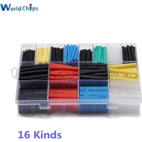 580pcs Polyolefin Shrinking Assorted Heat Shrink Tube 2:1 Wrap Wire Cable Insulated Sleeving Tubing Heat Shrink Tubes with Box