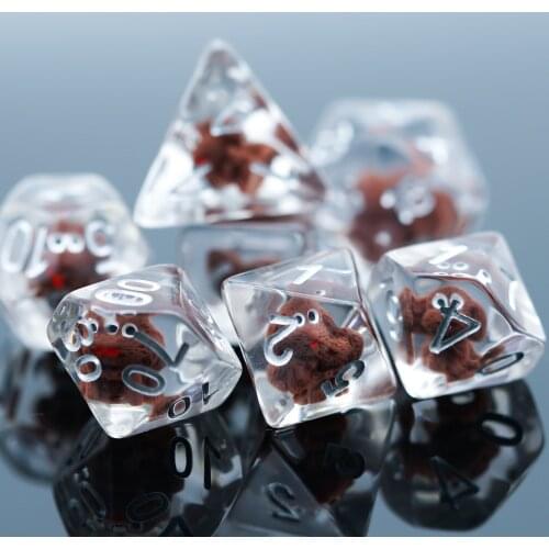 7Pcs/set Teddy Dog DND Dice D&D Dice D4 D6 D8 D10 D% D12 D20 Polyhedral Games Dice Set for Table Games MTG RPG