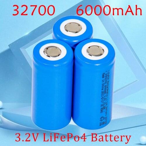 Brand New 3.2V 32700 6000mAh 6.0Ah LiFePO4 Battery 18A Continuous Discharge Maximum 60A High Power Battery for Solar