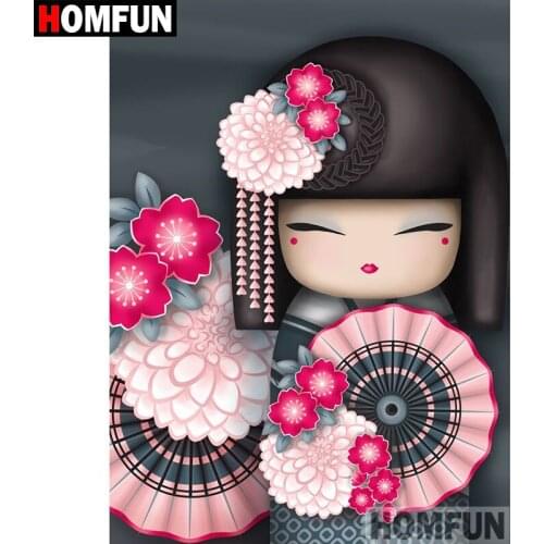 HOMFUN 5D DIY Diamond Painting Full Square/Round Drill "Cartoon girl" Embroidery Cross Stitch gift Home Decor Gift A07834