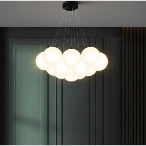 Art Decor Glass Ball Pendant Lights Modern Living Room LED Pendant Lamp Nordic Bedroom Light Fixture Lusters Luminaire Lampara