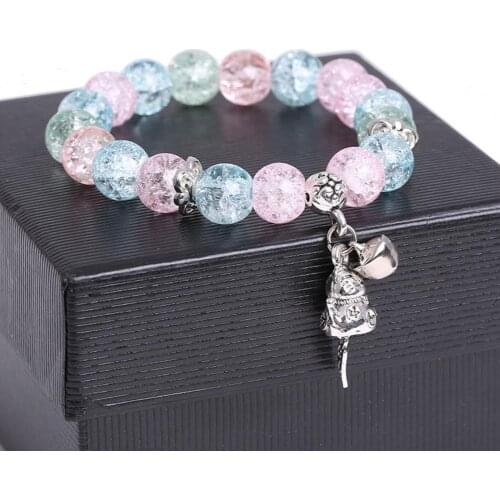 Ice Crack Bracelet Fadeless Waterproof Coloured Glaze Ice Crack Korean Style Bracelet for Gift