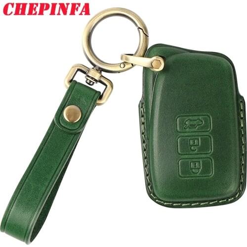 CHEPINFA Leather Car Key Cover Case For Lexus IS ES GS NX GX RX LX RC 200 250 300 350 Cover Keyless Remote Fob Key Chain Holder