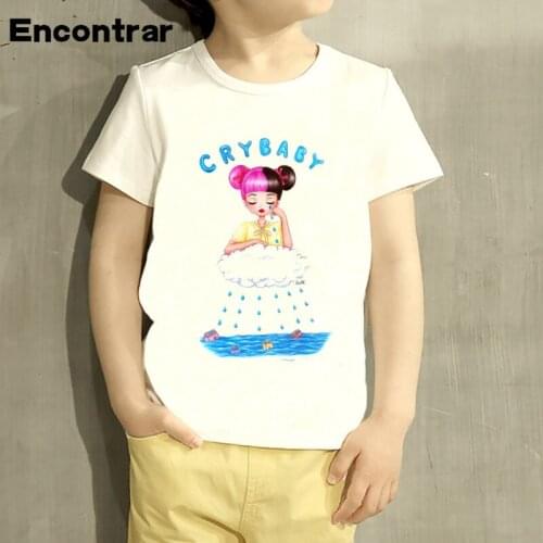 Children Melanie Martinez Cartoon Design T Shirt Kids Animal Clothing For Boys Baby Girls White T-Shirts,HKP2082