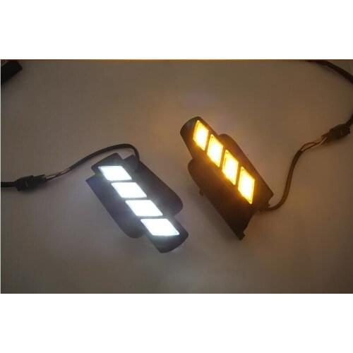 Osmrk led drl daytime running light for Toyota Prado 120 Land cruiser LC120 FJ120 2003-2009 with yellow turn signal