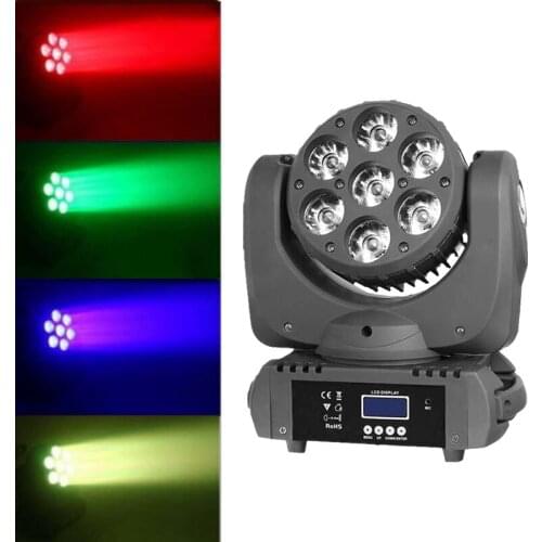 Moving Head LED Wash Beam Stage Lighting DMX512 7X12W RGBW 4in1 LED beam moving head light DJ Disco Music Dance party lights