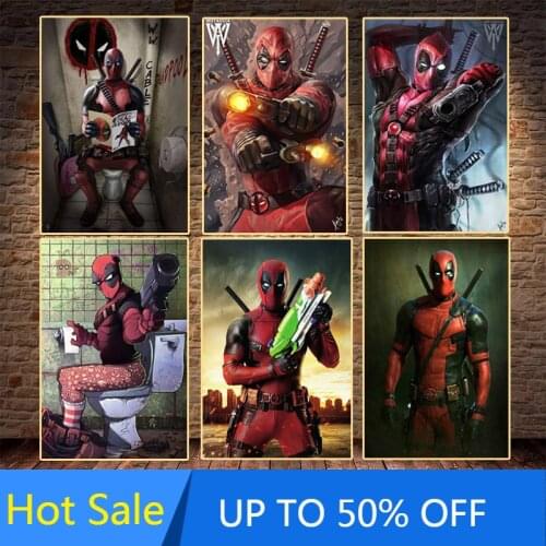 Marvel Funny Deadpool Anime Canvas Painting Movie Superhero Wall Art Prints Posters Decor Pictures for Bedroom Home Decoration