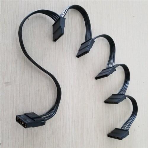 JTKE 4Pin SATA Power Supply Splitter Cable Hard Drive 1 Male to 5 Female Extension Power Cord for DIY PC Sever