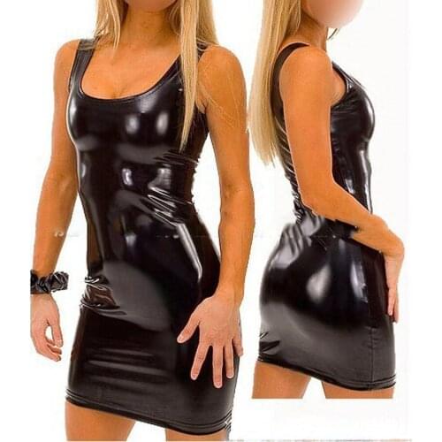 HOT Sexy Faux Leather Pole Dance Wear Catsuit Dress Night Club Fantasias Sexy Bodysuit Erotic Products FX012