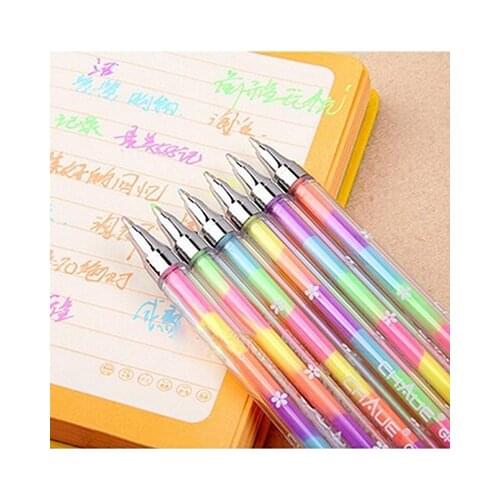 1 Pcs Creative 6 Color Highlighter Marker Pen Students Colorful Ballpen For Painting School Office Stationery ZMONH
