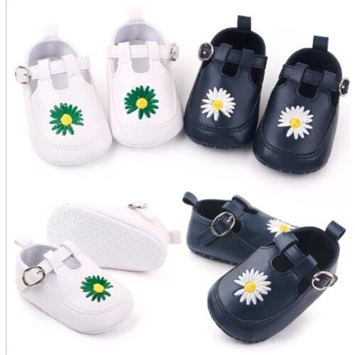 Fashion Baby PU Leather Shoes Lovely Flower Infant First Walkers Soft Sole Newborn Boys Girls Casual Shoes