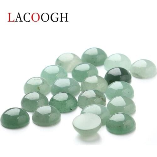 Fashion 20pcs/lot 10mm Round Flatback Green Aventurine Cabochons Beads Natural Stone Cabochon Base Beads for DIY Jewelry Making