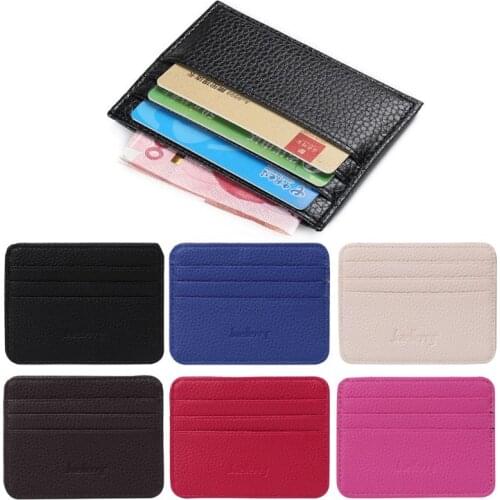 6 Color Card Holder Mens Business Pocket Slim Thin ID Credit Card Money Holder Wallet Faux leather Man Card Case Wallets