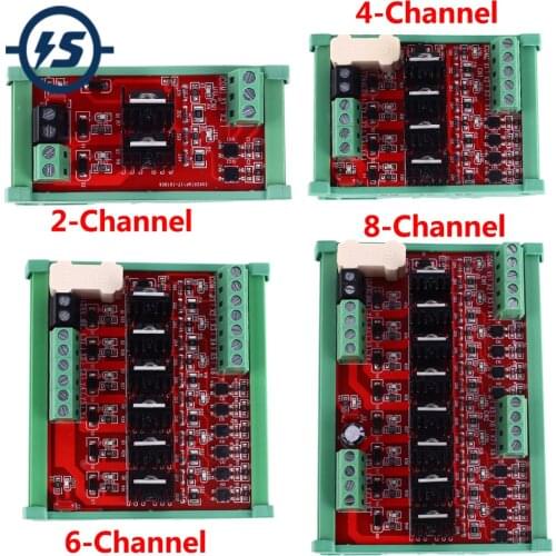 2/4/6/8-Channel PLC DC Amplifier Board DC 12V-24V 5A Relay Module with MOS Transistor Sopport Optocoupler Isolation