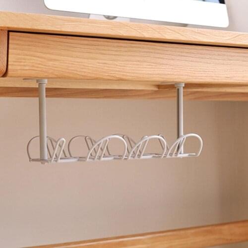 Under Desk Management Tray Table Bottom Power Cable Organizer Plug Storage Basket Shelf Wire Strong Holder Socket Hanging R A5M0