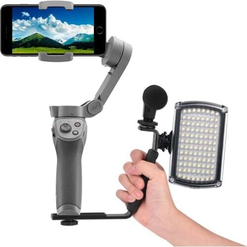 Vlog Video Gimbal Stabilizer Accessory LED Light for DJI OM 4 OSMO Mobile 2 3 Zhiyun Smooth 4 Feiyu Moza Expansion Bracket Kits