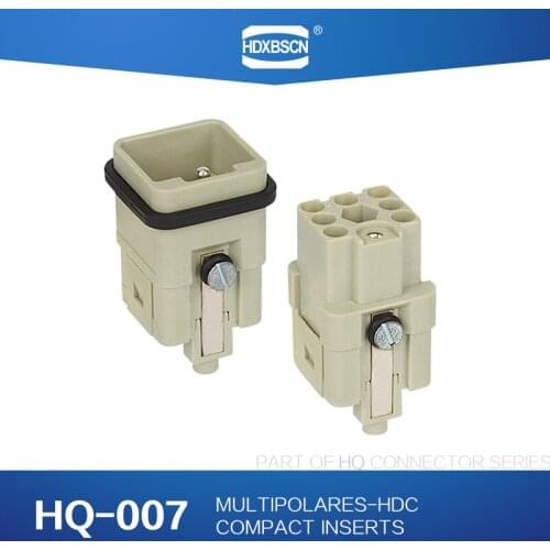 Industrial rectangular heavy duty connector HDC HQ-007-MC/FC 7 core 10A waterproof aviation plug