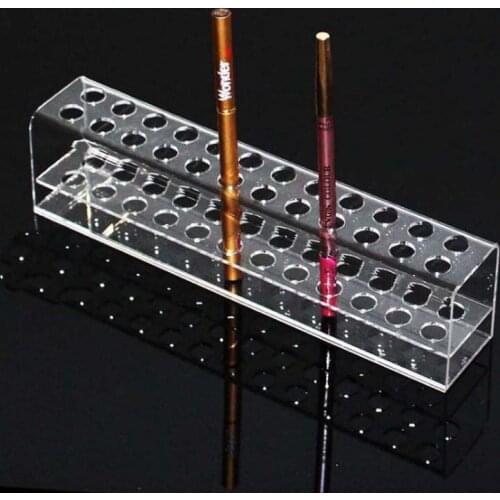 Transparent 24 hole Acrylic Cosmetic box Jewelry box Eyebrow Pencil Pencil Brush Protector Makeup Brush Display Stand Organizer