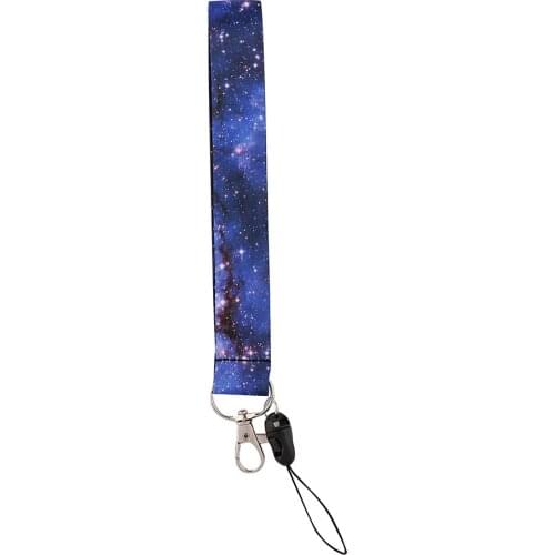 ER1064 Blue Starry Sky Fashion Accessories Short Lanyard For Keys ID Card Pass Gym Mobile Phone USB Badge Holder DIY Hang Rope