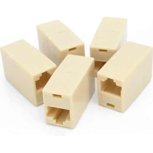 5PC Network Ethernet Dual Straight Head Lan Cable Joiner Coupler RJ45 CAT 5 5E 6 6a Extender Plug Network Cable Connectors