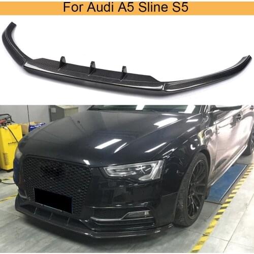 Carbon Fiber Front Bumper Lip Spoiler Splitters for Audi A5 Sline S5 Sedan Coupe Convertible 2012 - 2016 Front Lip Spoiler Apron
